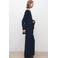 Mango high waist flared broek marineblauw