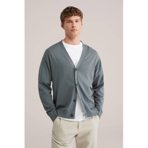 WE Fashion vest fijn gebreid groen afbeelding
