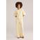 WE Fashion wide leg regular waist broek lichtgeel