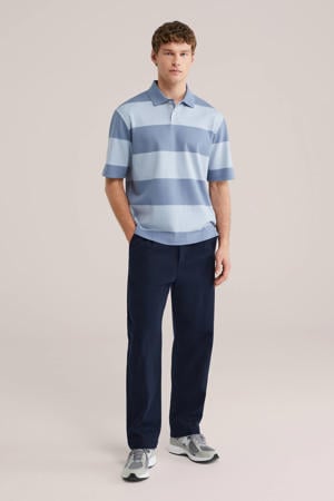 boxy gestreepte polo blauw