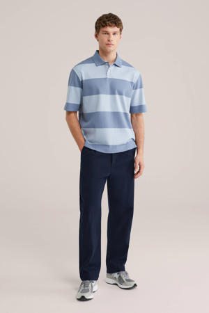 boxy gestreepte polo blauw