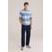 WE Fashion boxy gestreepte polo blauw