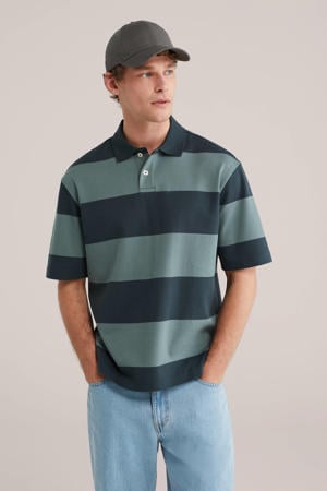 boxy gestreepte polo groen