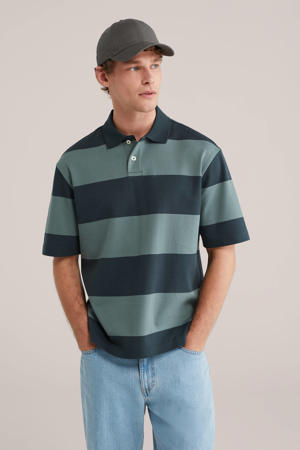 boxy gestreepte polo groen