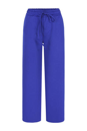 wide leg high waist broek blauw
