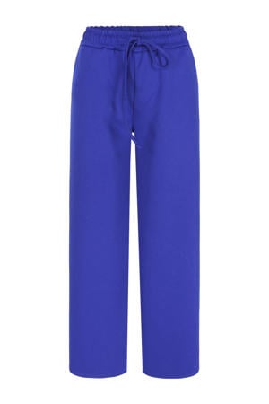 wide leg high waist broek blauw