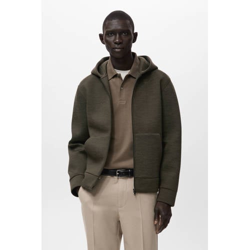 Mango Man sweatvest kaki afbeelding