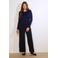 LOLALIZA wide leg regular waist broek donkerblauw