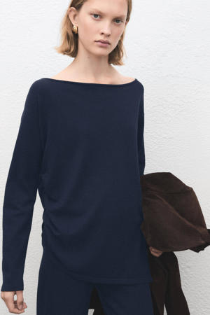 off shoulder trui donkerblauw