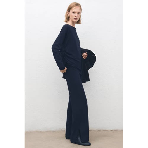 Mango off shoulder trui donkerblauw afbeelding