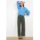 LOLALIZA wide leg regular waist broek kaki