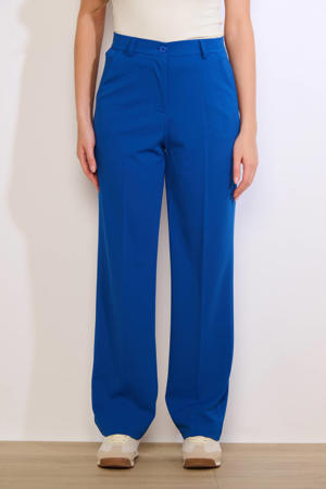 straight regular waist broek blauw