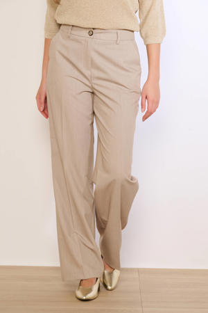 straight regular waist pantalon beige