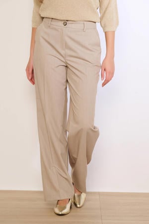 straight regular waist pantalon beige