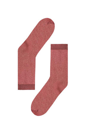 sokken met glitters koraalrood