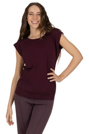 sportshirt Asana donkerrood
