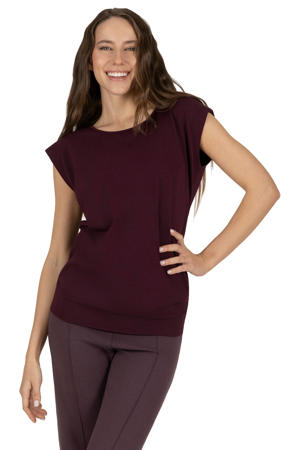 sportshirt Asana donkerrood