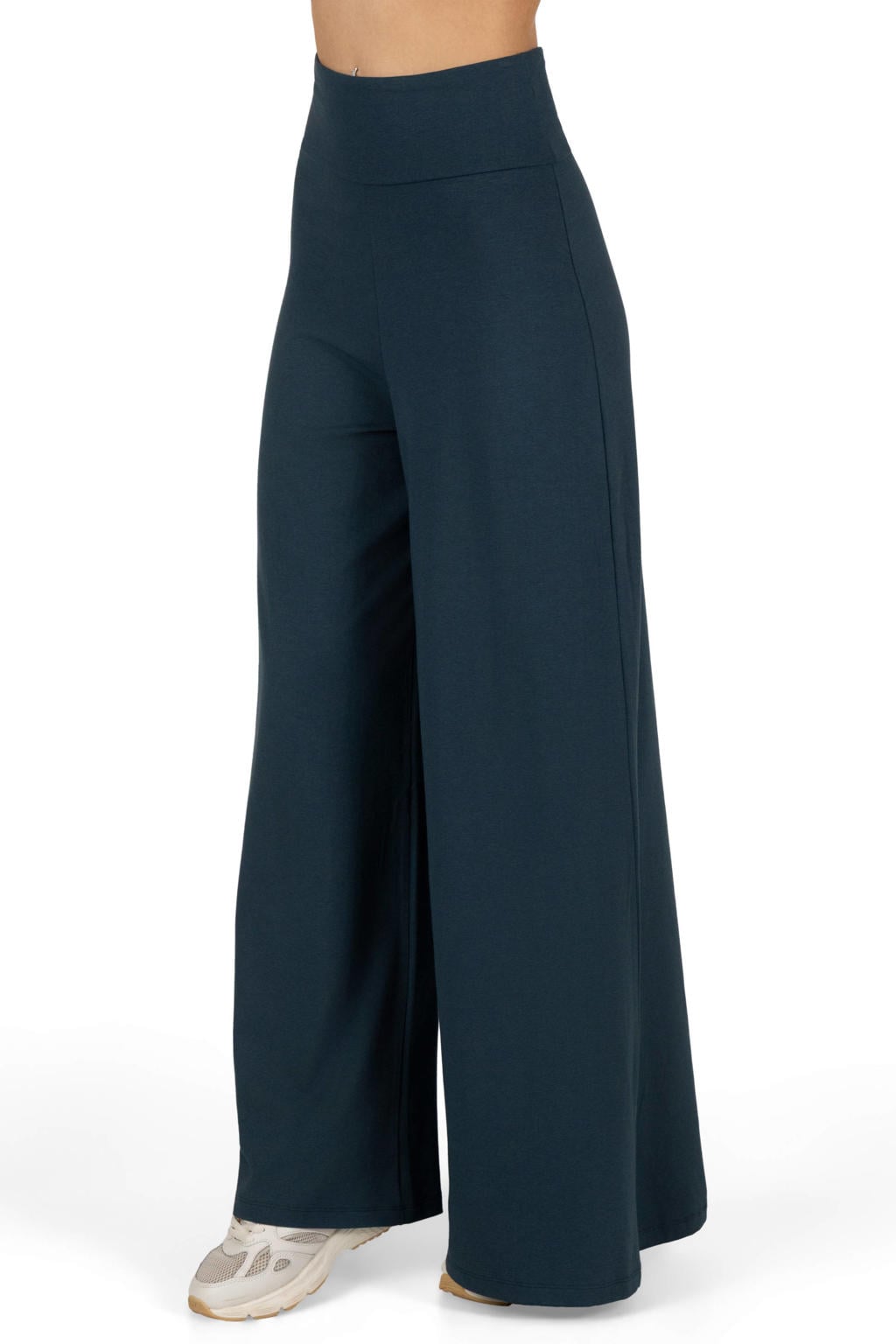 Donkerblauwe dames Urban Goddess sportbroek Nyx Wide van bamboe met regular waist