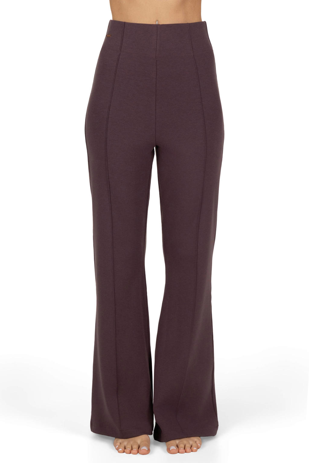 Bruine dames Urban Goddess sportbroek Cayha van katoen met flared pijpen en regular waist