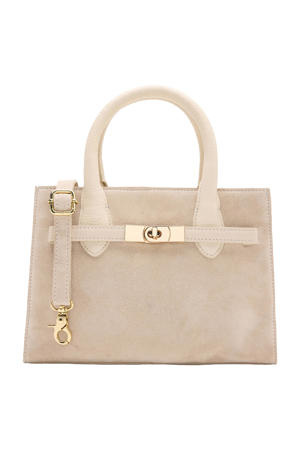 suède mini handtas ecru