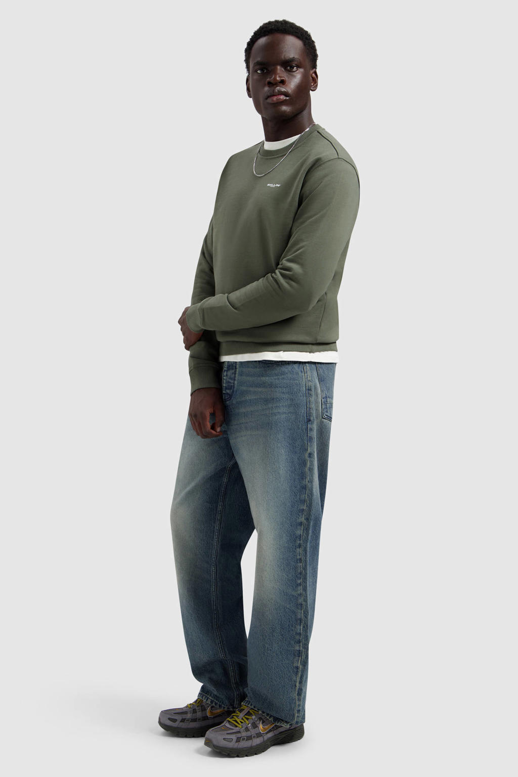 Ballin sweater met backprint groen