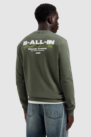 sweater met backprint groen