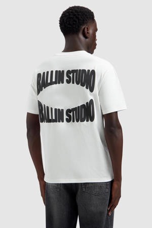 oversized T-shirt met backprint ecru