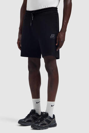 regular fit sweatshort met logo - zwart