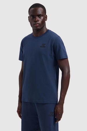 regular fit T-shirt met logo - donkerblauw