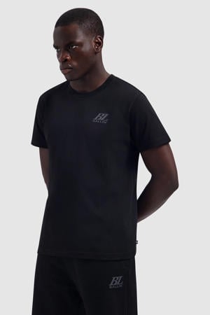 regular fit T-shirt met logo - zwart