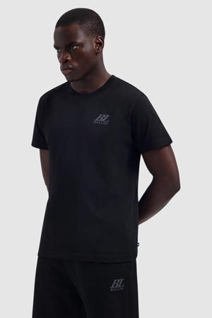 regular fit T-shirt met logo - zwart