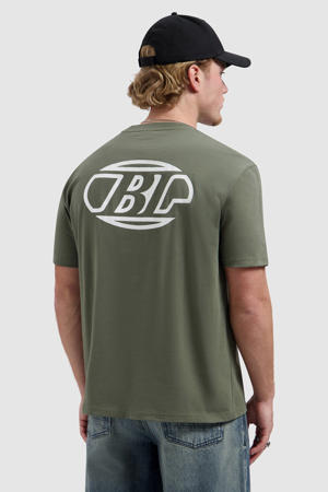 relaxed T-shirt met backprint groen