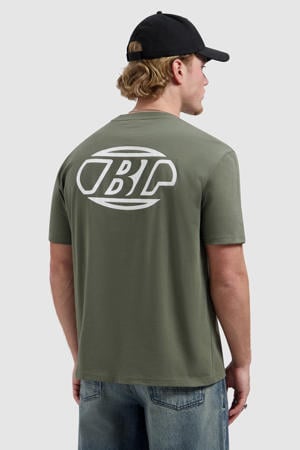 relaxed T-shirt met backprint groen