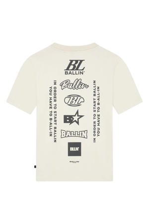 regular T-shirt met backprint taupe