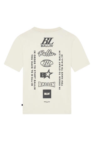 regular T-shirt met backprint taupe