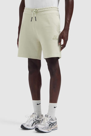 regular fit sweatshort met logo - zand