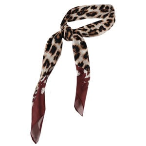 bandana met panterprint bordeauxrood