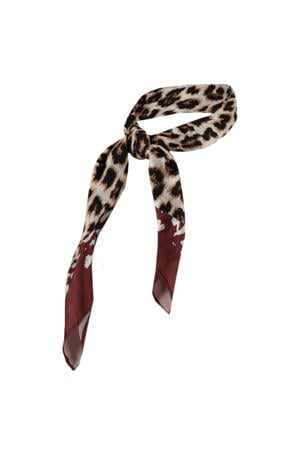 bandana met panterprint bordeauxrood