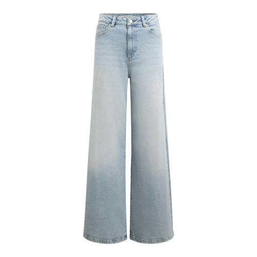 Homage to Denim high waist wide leg jeans medium blue denim afbeelding