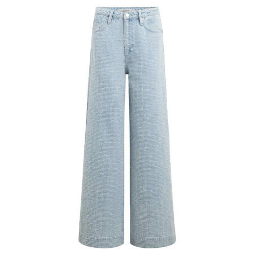 Homage to Denim high waist wide leg jeans light blue denim afbeelding