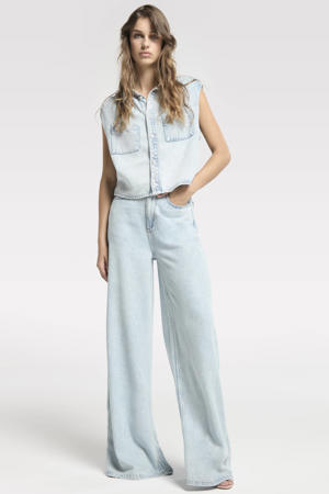 Flowy Extra Wide Leg Jeans high waist wide leg jeans light blue denim