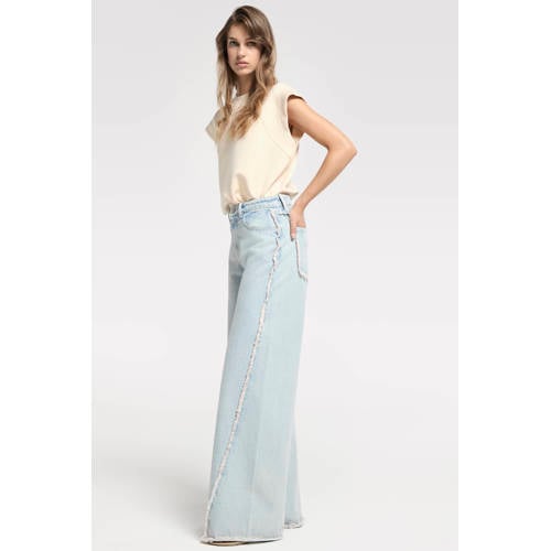 Homage to Denim high waist wide leg jeans medium blue denim afbeelding