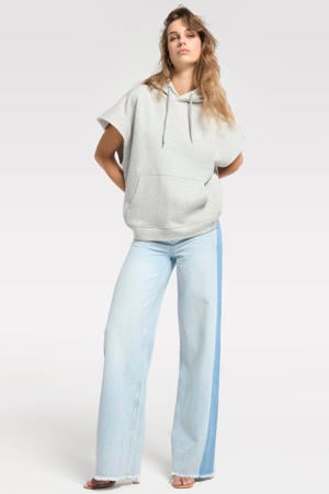 Wide Leg Jeans With Patchwork high waist wide leg jeans light blue denim