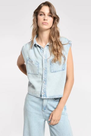 blouse light blue denim