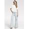 Homage to Denim Rosie wide leg jeans met panterprint light blue denim