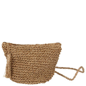 raffia crossbody tas naturel