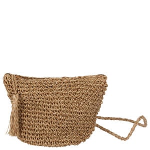 raffia crossbody tas naturel