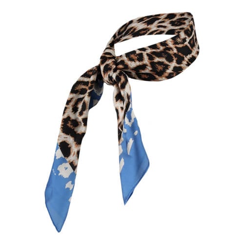 Sarlini bandana met panterprint blauw afbeelding