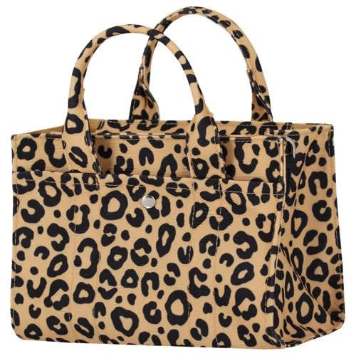 Sarlini shopper met panterprint zand afbeelding