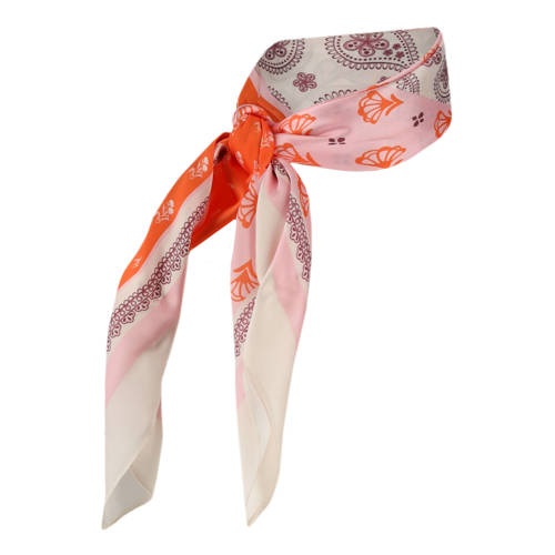 Sarlini sjaaltje met paisley print roze afbeelding